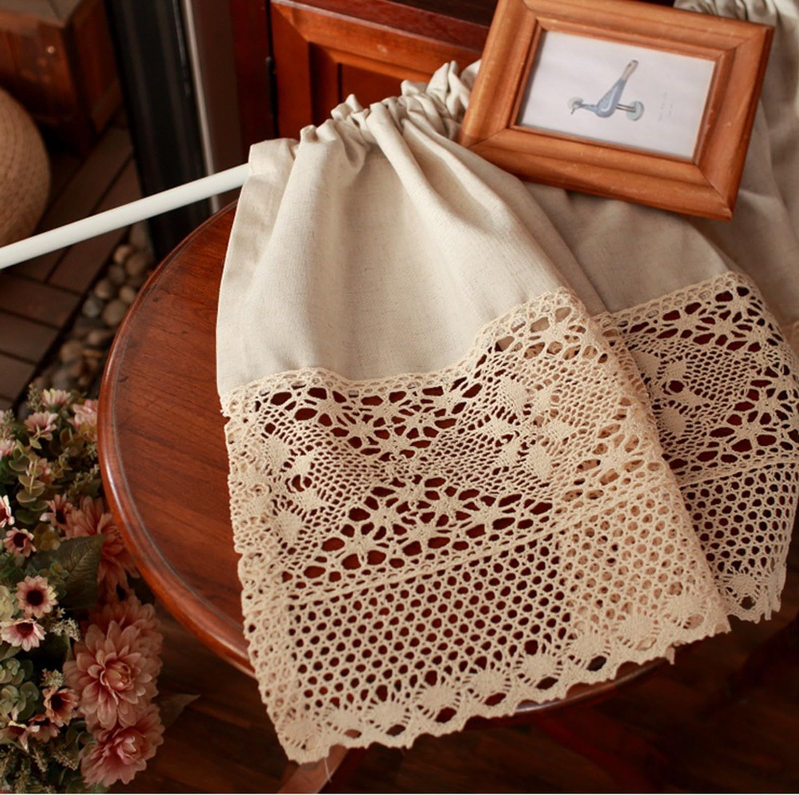 A.Monamour Rideau De Cuisine Court Pour Petit Fenêtre Rustique