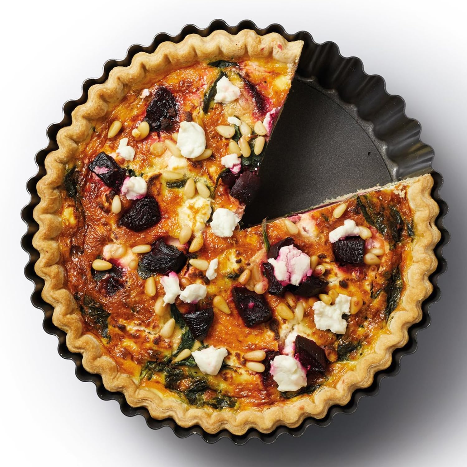 MGE - Stampo Crostata 28 cm - Teglia per Quiche e Crostata Alto - Stampo Forno Fondo Amovibile - Stampo Crostata Furba con Fondo Removibile - Stampo Furbo Crostata 28 cm