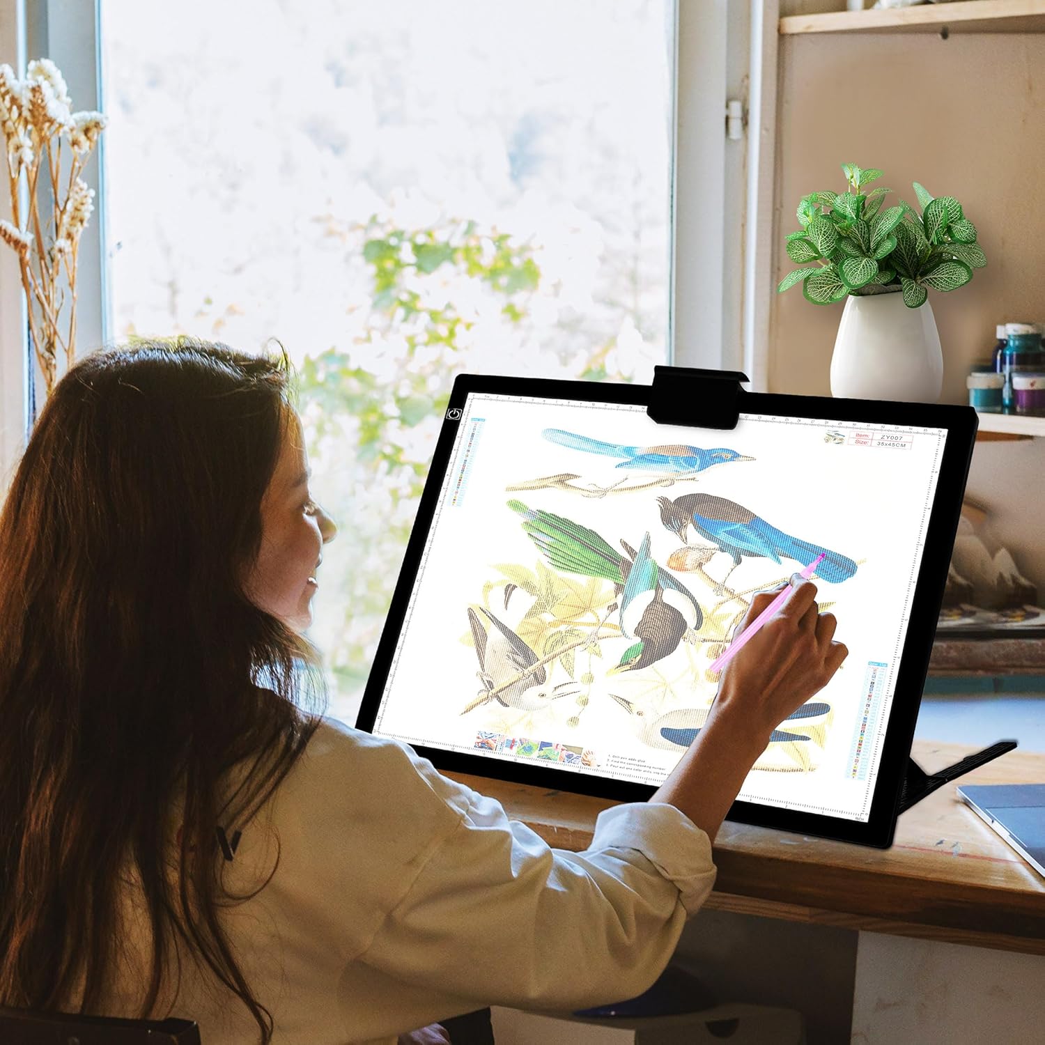 Mlife A3 Light Pad,Built in Battery Light Box,3 Colors Temperature,Stepless Brightness,Rechargeable LED Ultimate Light Board for Tracing, Diamond Art, Sketching