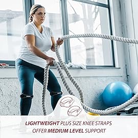 KARM Plus Size Knee Brace for Women & Men Plus Size - Patella Band - Patellar Tendon Support Strap for Jumpers Knee Pain, Basketball, Sports, Obese (XXL/3XL/4XL/5XL/6XL, Pair of 2 Straps, Beige)