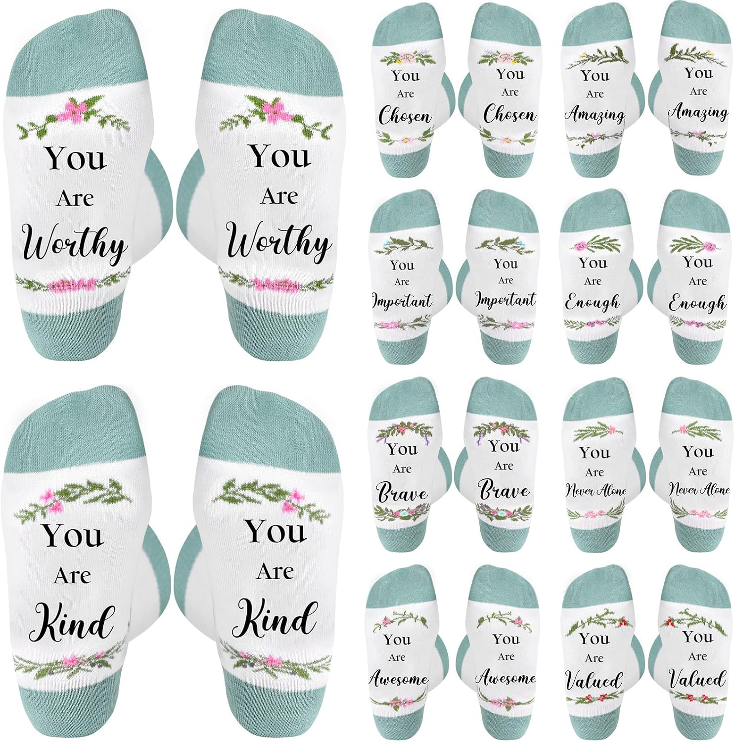 Skicuff 10 Pairs Employee Appreciation Gift Socks Thank You for All You Do Socks Gift for Teacher Back to School Supplies