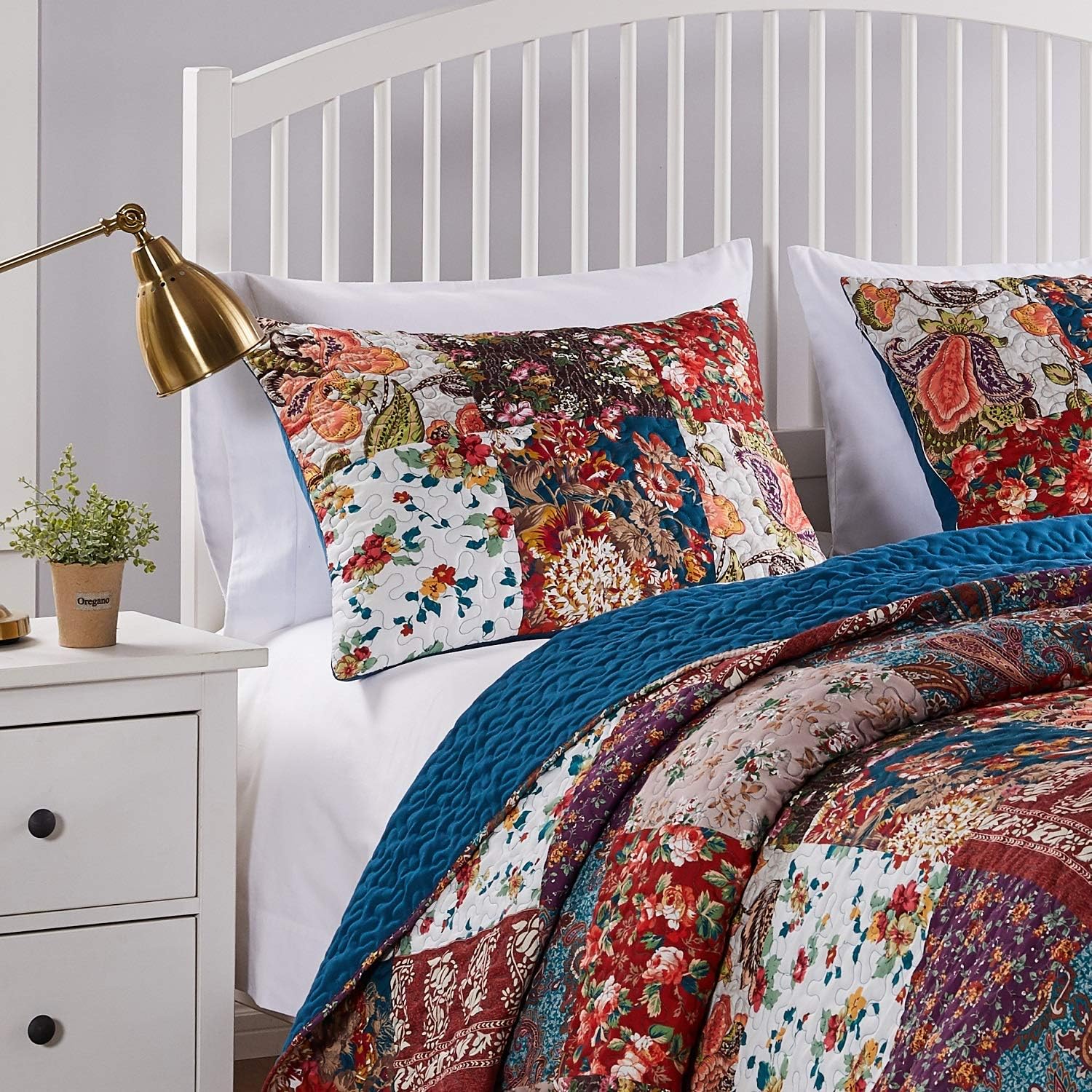 Barefoot Bungalow Poetry Quilted Pillow Sham, 1 Count, King 20x36-inch, Classic