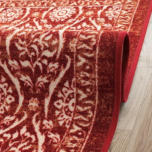 Miniatura 109 de Antep Rugs - Alfombras antideslizantes (antideslizante) 5 x 7 con parte trasera de goma floral geométrica de bajo perfil para interiores