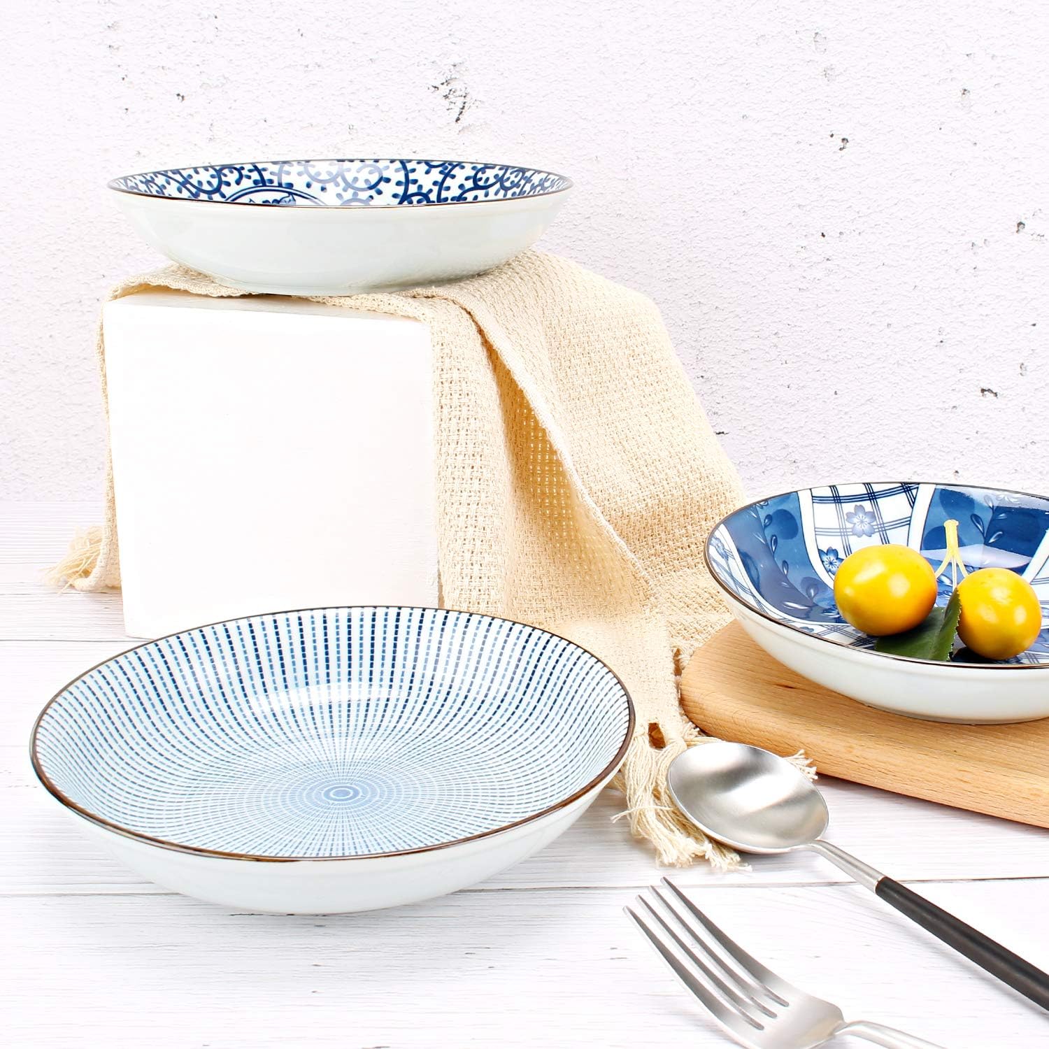 New Product YALONG 7 inch Ceramic Shallow Bowls Porcelain Asian Plate Set Assorted Motifs Floral Blue Plates Serving Dinner Bread Butter Dinner Appetizer Salad Dessert Snack Microwave & Dishwasher Safe Super Deal Product YALONG 7 inch Ceramic Shallow Bowls Porcelain Asian Plate Set Assorted Motifs Floral Blue Plates Serving Dinner Bread Butter Dinner Appetizer Salad Dessert Snack Microwave & Dishwasher Safe