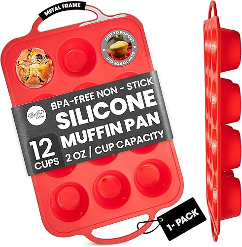 charola de silicona para hornear, europea, asa resistente, antiadherente, para muffins y magdalenas, fácil de transportar, patentada, moldes