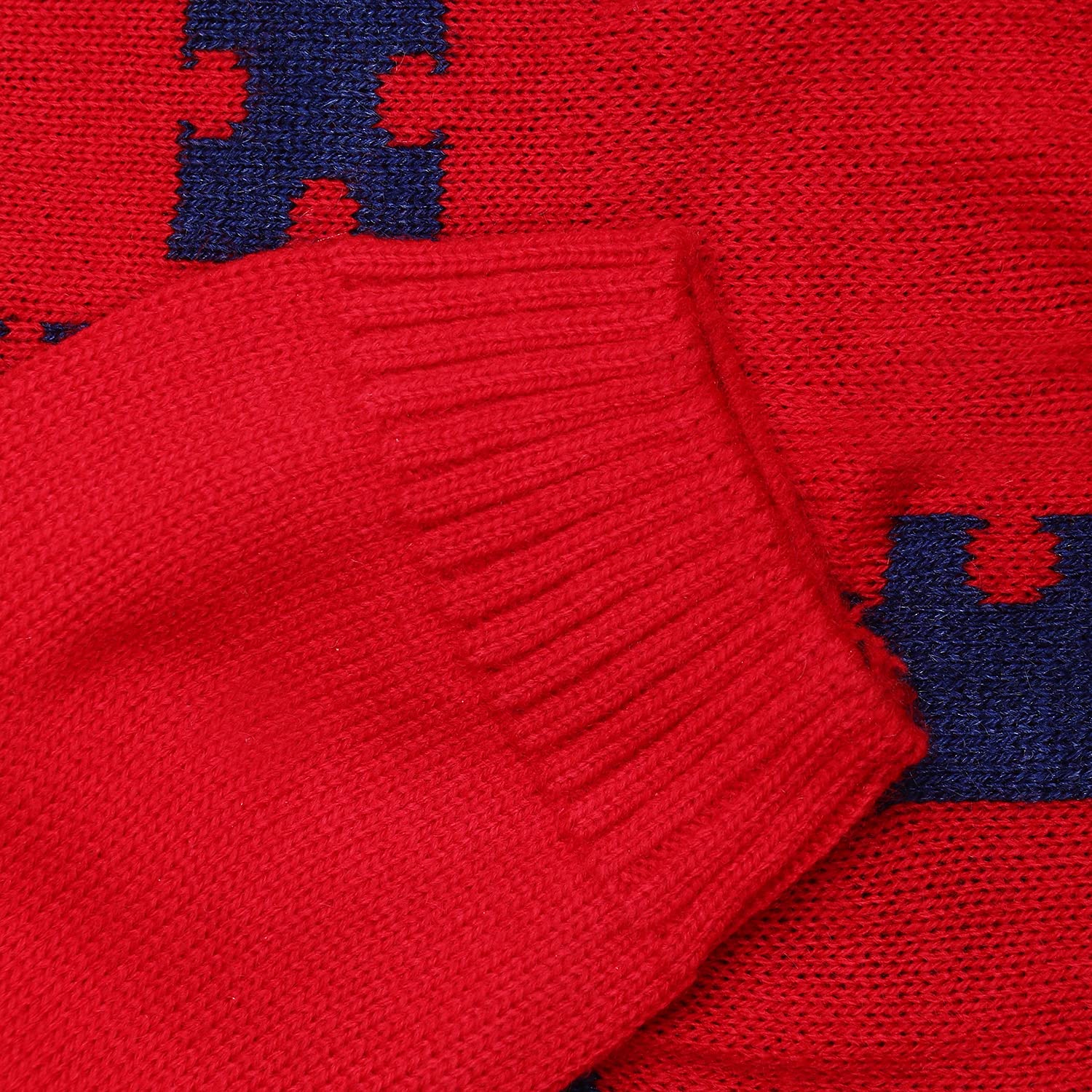 KNITCO Boys Woolen Acrylic Sweater Puzzle Pattern Regular fit Full Sleeves (2-3 Years, Red) - Image 4 thumbnail