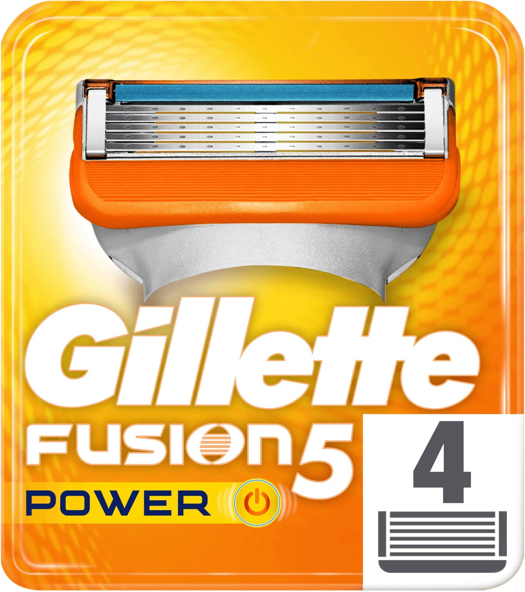 GilletteFusion 5 Power Rasierklingen mit Trimmerklinge für Präzision und Gleitbeschichtung, 4 Ersatzklingen