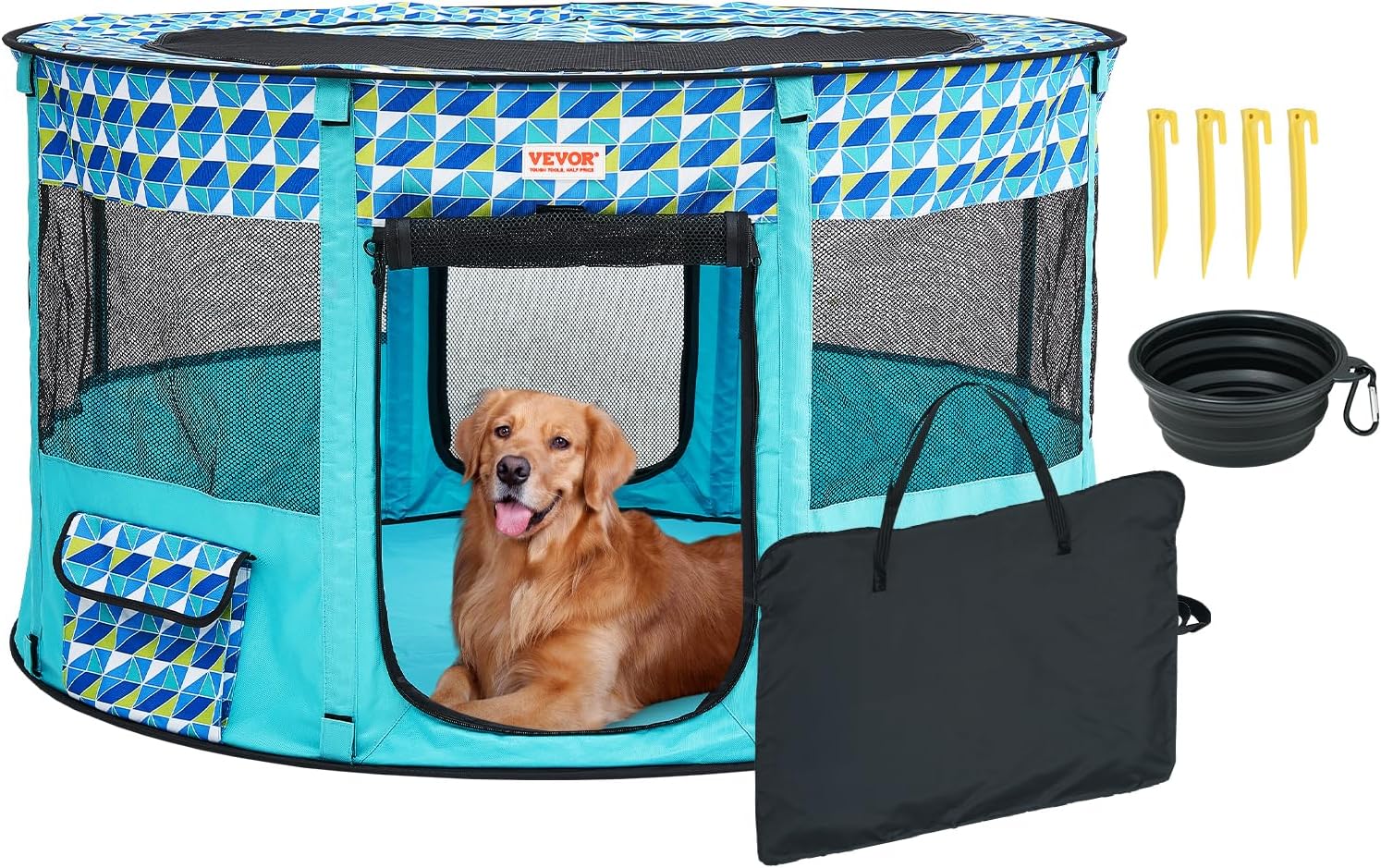 Foldable Pet Playpen Tent – Portable Kennel For Puppies, Kittens, Rabbits Indoor & Outdoor