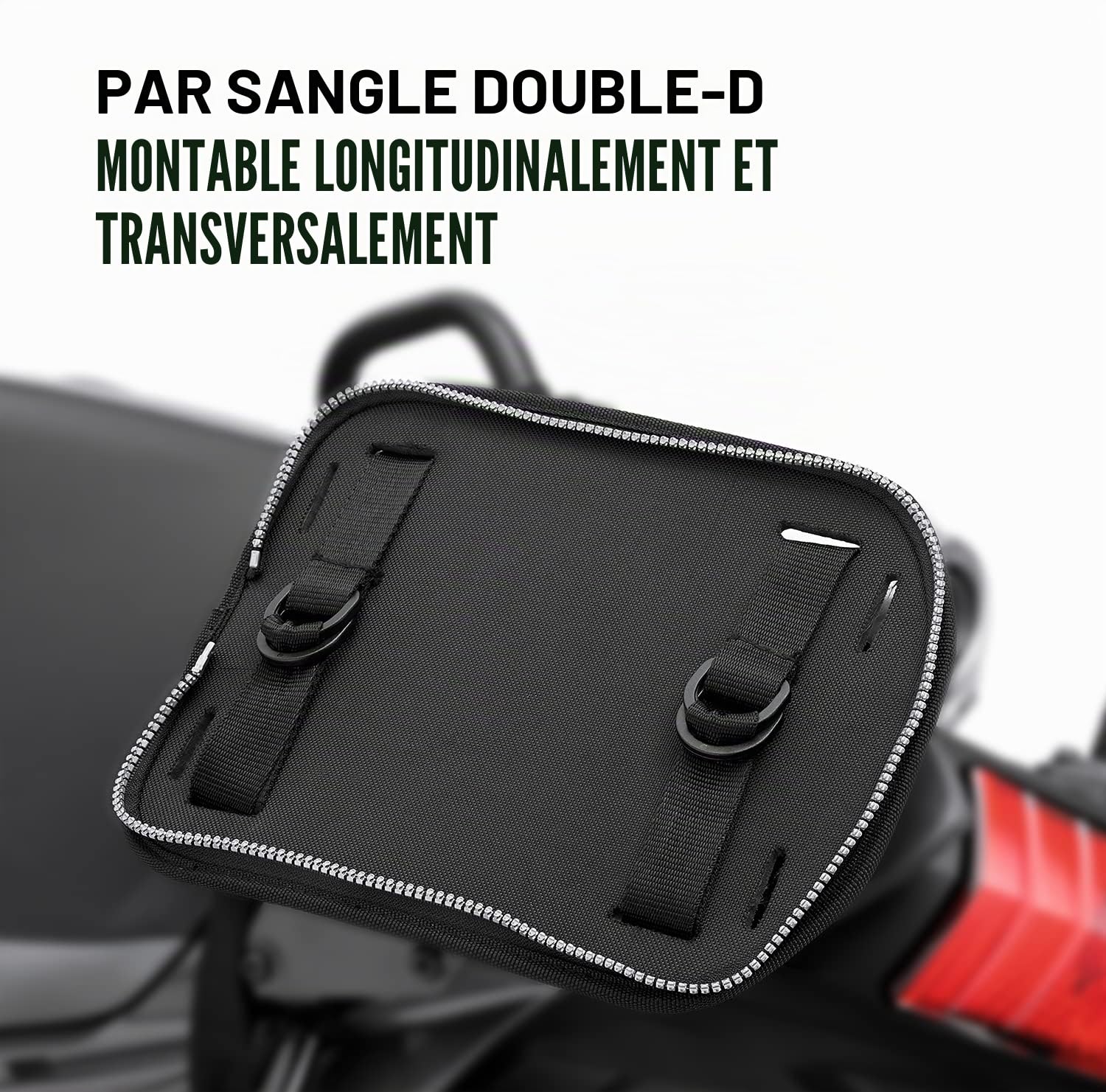 QBag Sac Arrière Moto Porte-Bagages Extensible 3,5-5 Litres Noir, Dimensions 29x20x14-18 cm