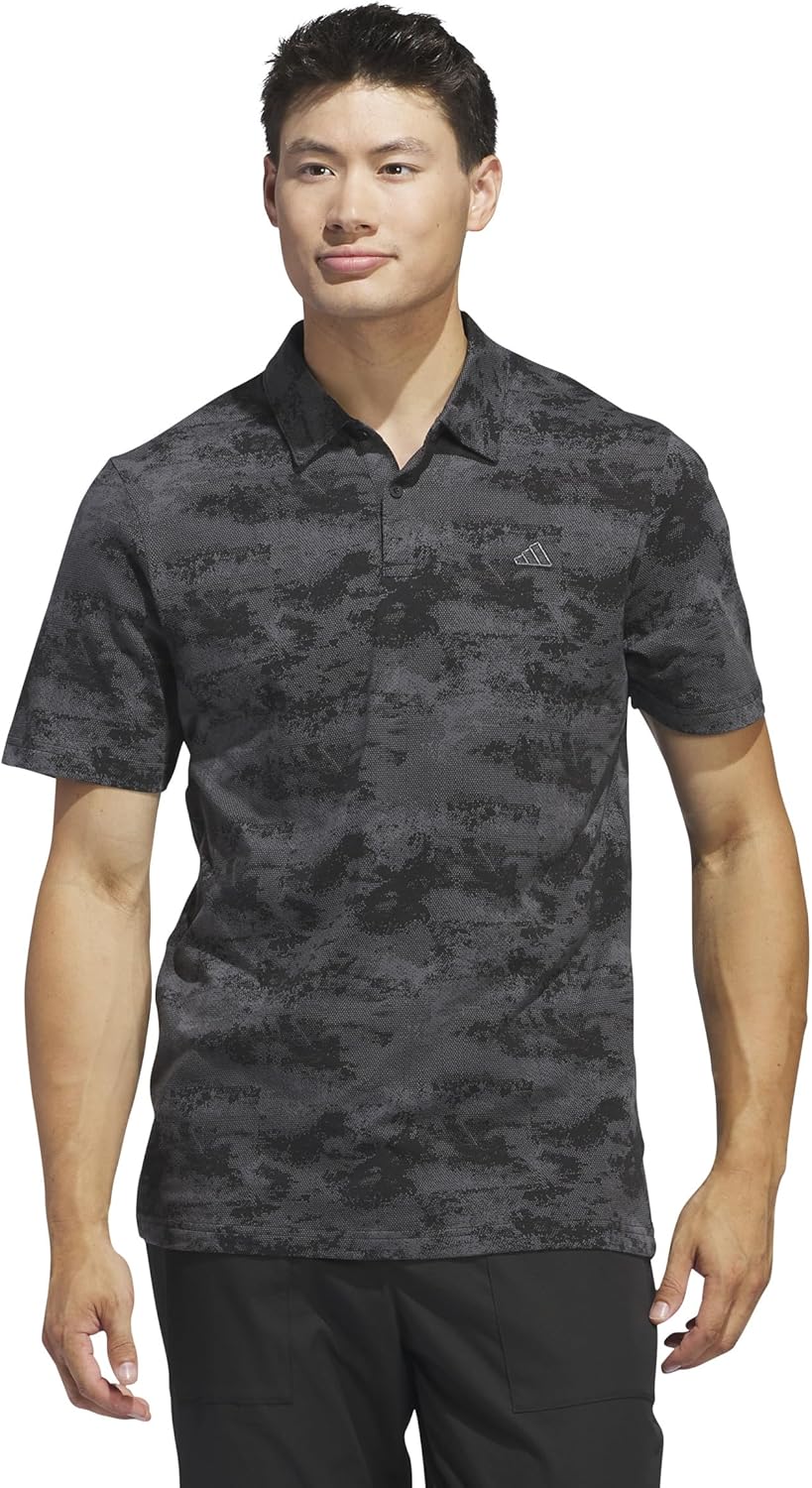 adidas Mens Go-to Printed Mesh Polo Shirt