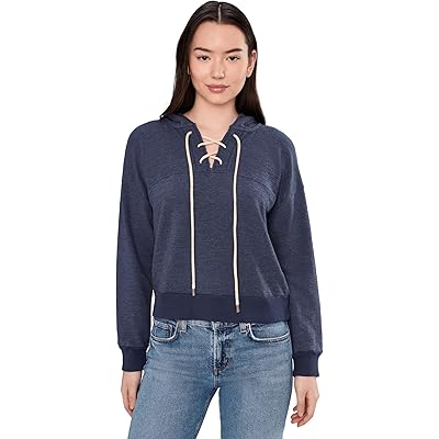 Mod-o-doc Long Sleeve Lace-Up Henley Hoodie sailor blue