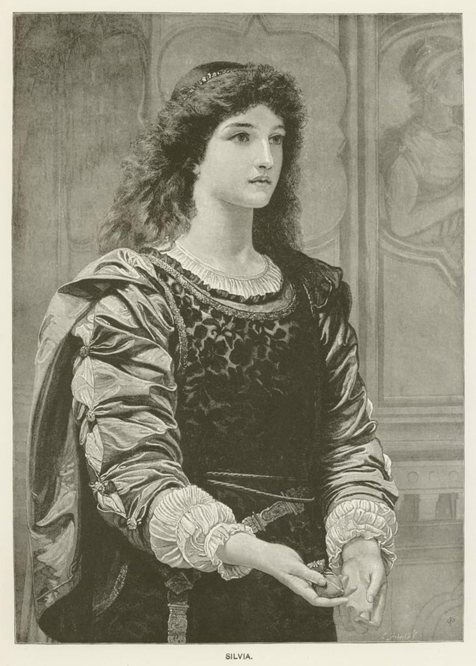 SERENDIPITP Vintage Wall Art Canvas Nordic Poster Canvas Print Picture Silvia by Charles Edward Perugini Wall Art Poster for Home Decor 60x90cm
