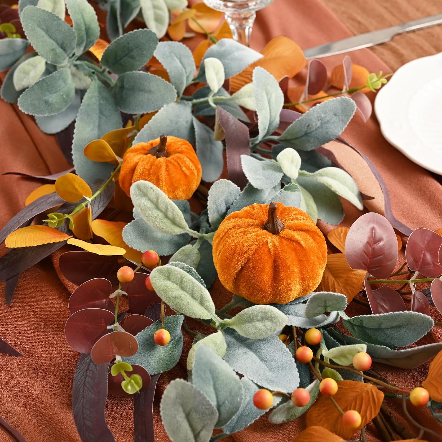 Waipfaru 6FT Fall Eucalyptus Garland for Mantle Fall Decor