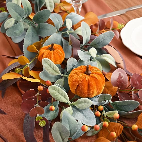 Waipfaru 6FT Fall Eucalyptus Garland for Mantle Fall Decor