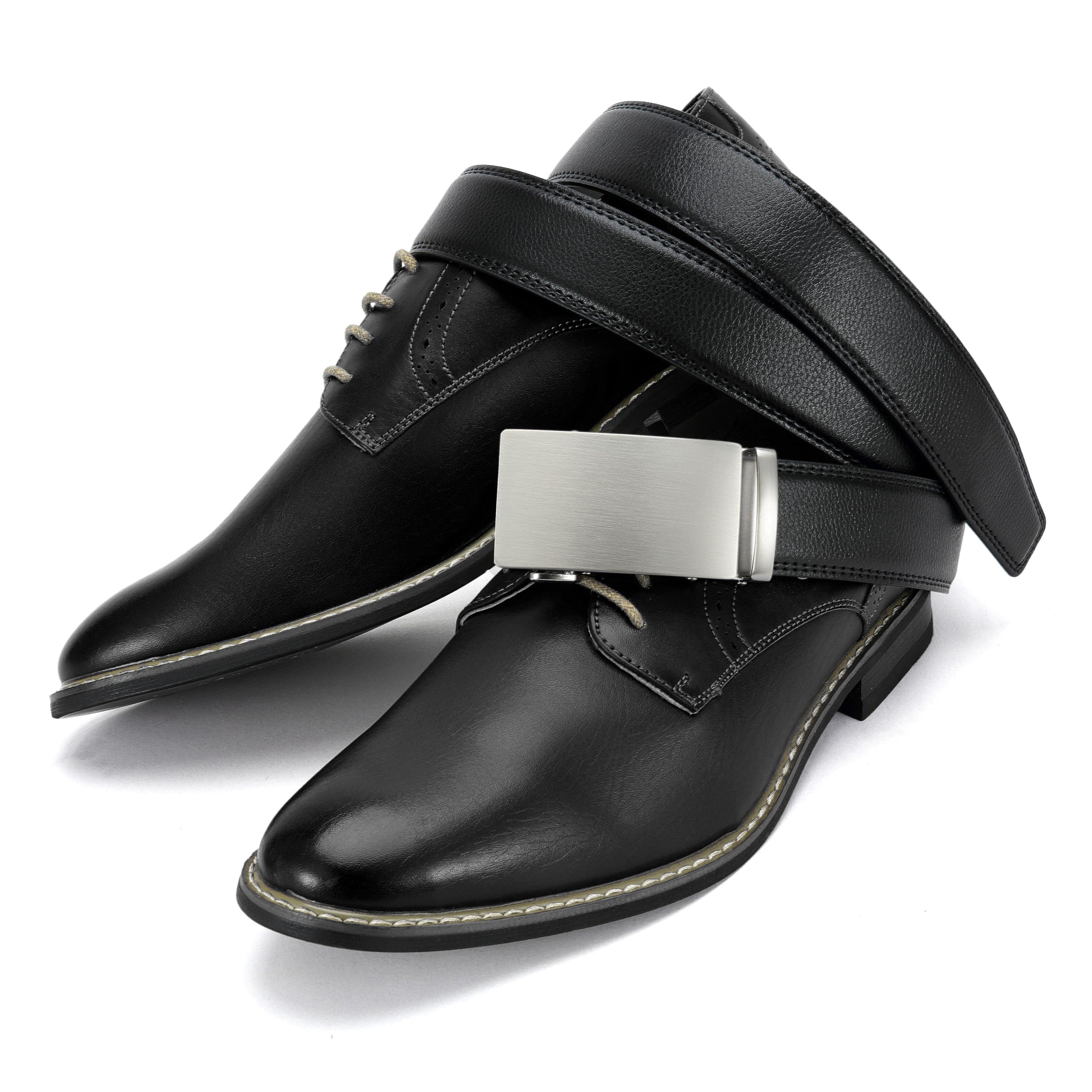 CHAOREN Cintura Uomo Pelle - Cinta Uomo senza Buchi Fibbia 35mm