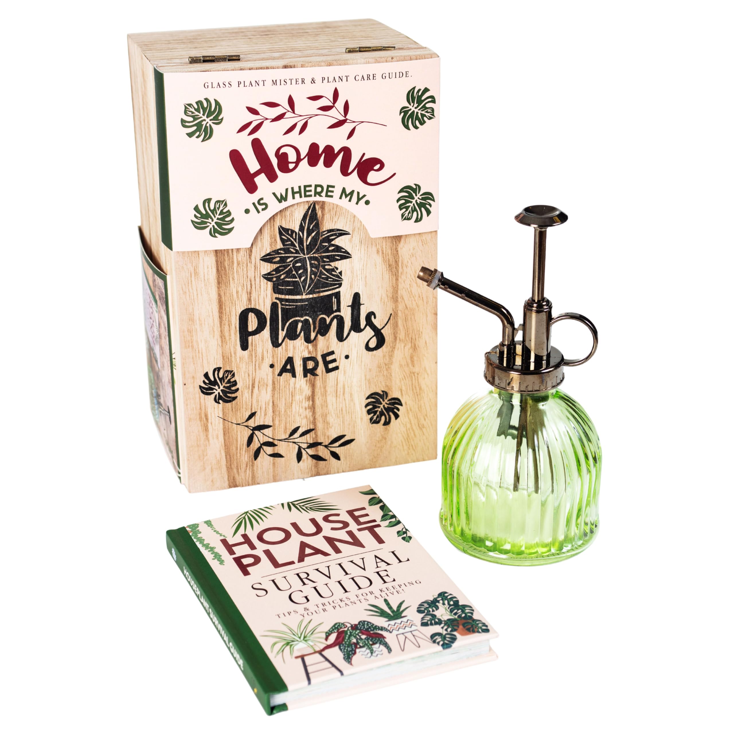 Boxer Gifts Houseplant Survival Set | Gorgeous House Plants Set with Glass Plant Mister and Houseplant Gardening Book | Great Indoor Plant Garden Gifts for Women and Men on Birthdays Christmas