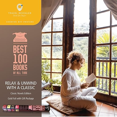 Miniatura 6 de Travel Revealer Póster de 100 libros para rascar, 24 x 17 pulgadas, lista de cubo de libros, póster para rascar, póster para raspar de los 100