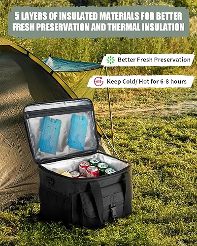 Miniatura 2 de JOYHILL Bolsa térmica suave, 40 latas, caja de hielo grande aislada para el almuerzo, enfriador de playa portátil a prueba de fugas con correa para