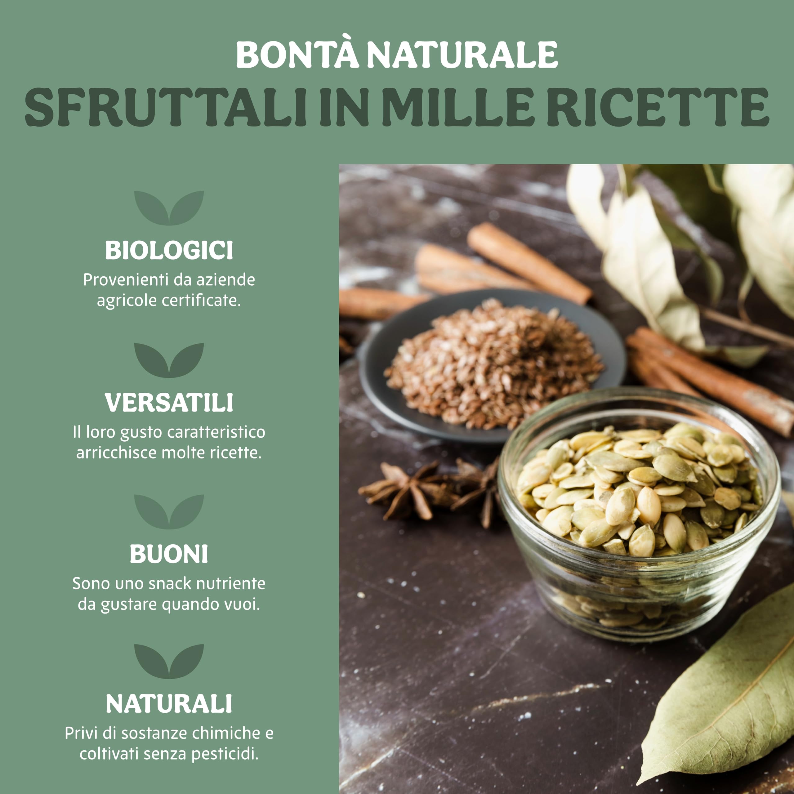 Probios Semi di Zucca Bio - Ricchi di Nutrienti - Perfetto per Piatti Dolci e Salati - Deliziosi e di Qualità Premium Semi Zucca - Confezione da 5 kg