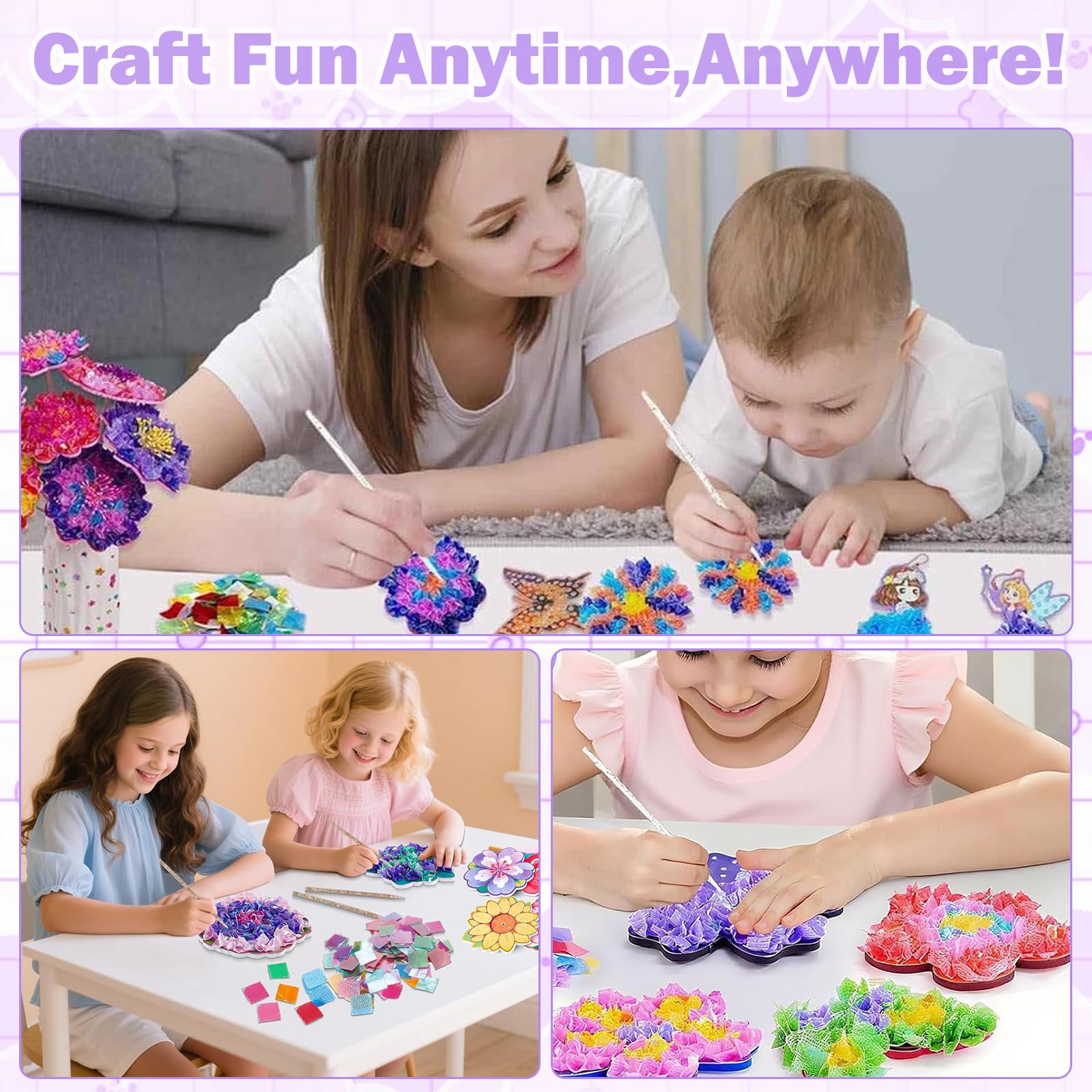 PANYI Set de Bricolage Fleurs Enfants Kit Créatif Fille Cadeaux 4-6 Ans