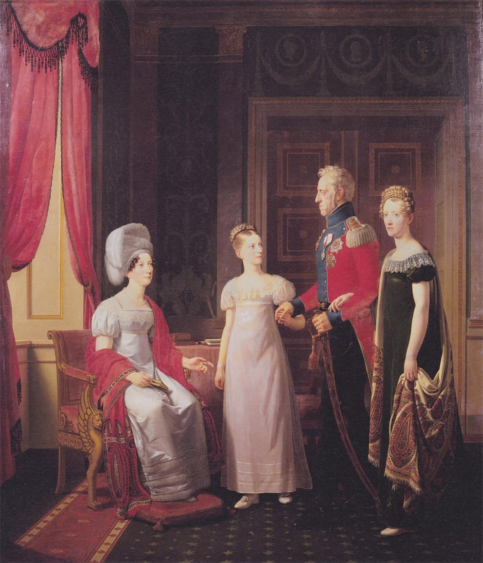 ARTXLXXBN Famous Painting Art Wall Decor Abstract Art Picture Frederik Vi and Queen Marie with Princesses Caroline and Vilhelmine by Christoffer Wilhelm Eckersberg for Home Decor 60x90cm