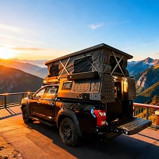 Off Road Truck Camper Expedition Grade Pop Up Camper with Reinforced Chassis for Overlanding, 4 Season Insulated Hard Shell Camper for Extreme Terrain and Remote Adventures