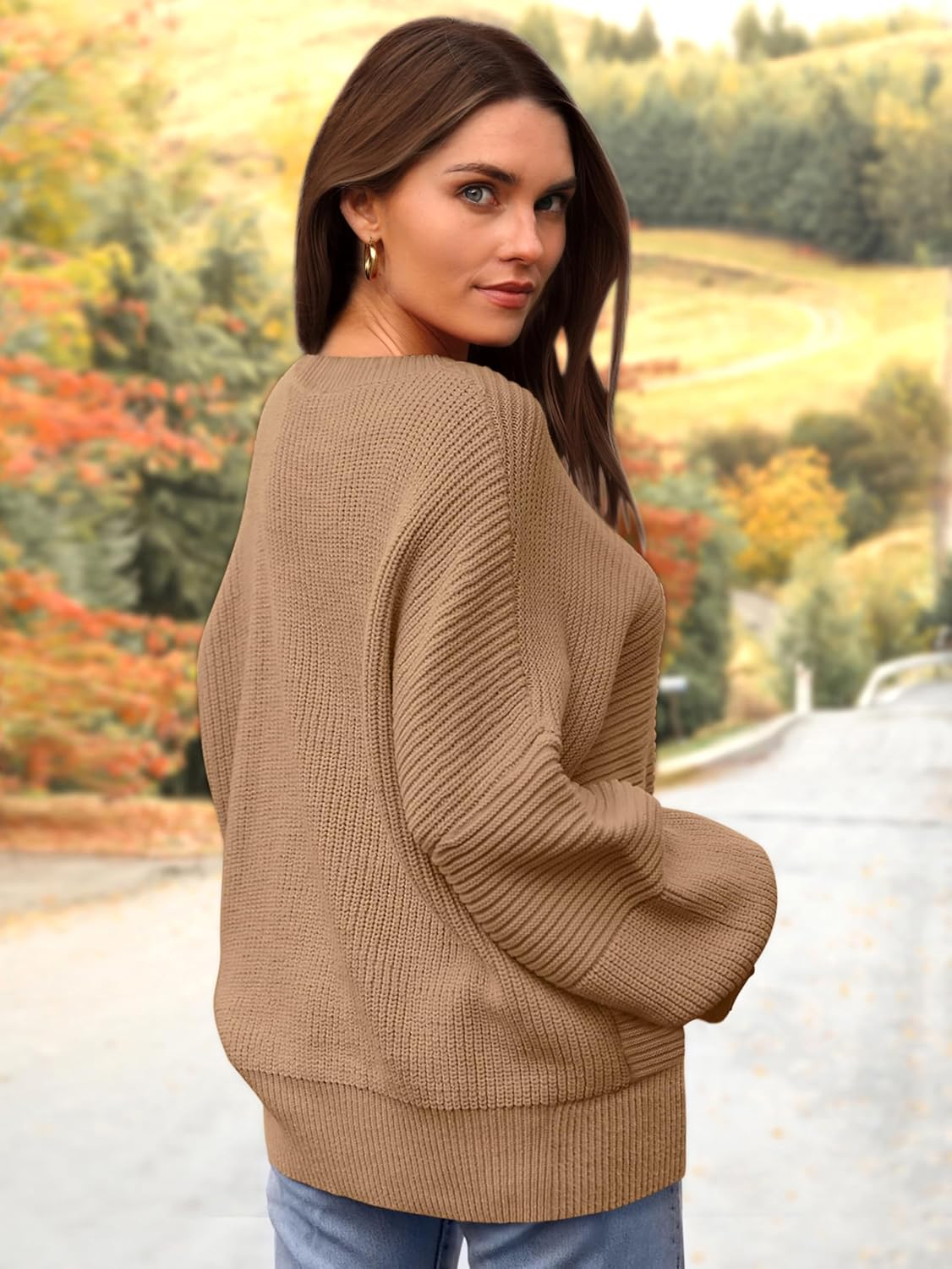 PRETTYGARDEN Womens Sweaters Fall 2025 Lantern Long Sleeve Oversized Sweater Casual Crewneck Chunky Knit Ribbed Pullover Tops - Image 3