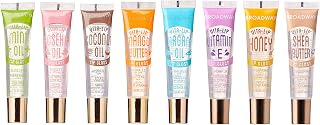 Ruby Kisses Broadway Vita-Lip Clear Lip Gloss 8-Pack: Vitamin-Enriched, Ultra-Hydrating Non-Sticky High-Shine with Mint, Rosehip, Coconut & More