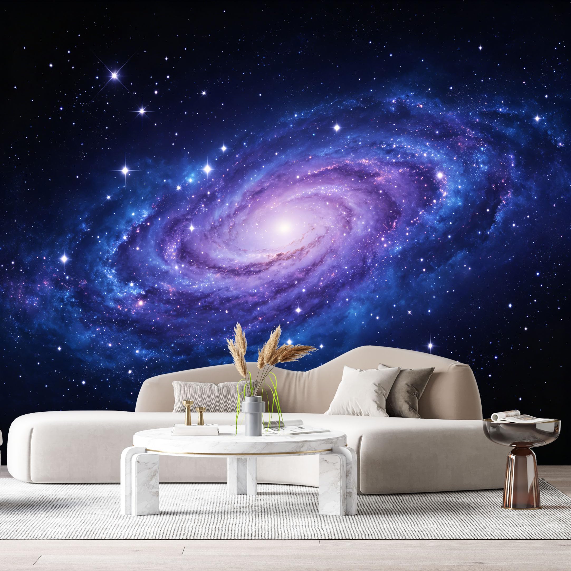 Custom Size Wall Murals Spiral Galaxy Space Abstract Starry Sky Cosmic Nebula SelfAdhesive Wall Fabric Removable Large Wallpaper for Photo Living Room