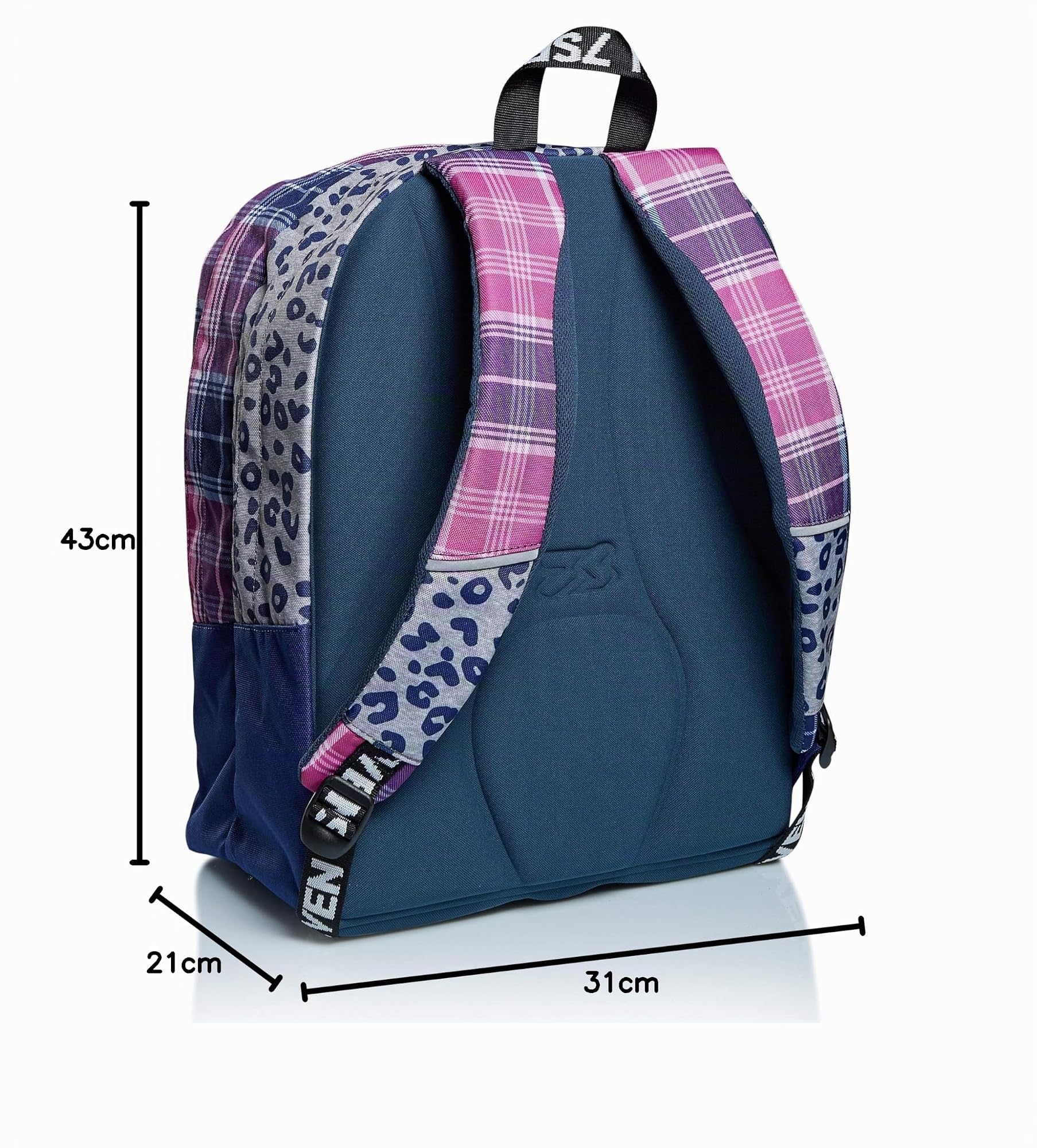 Seven Zaino Scuola Outsize, Zaino Doppio Scomparto con Tasca Frontale con Organizer, Maxi Capiente, Scuola, Bambine e Ragazze
