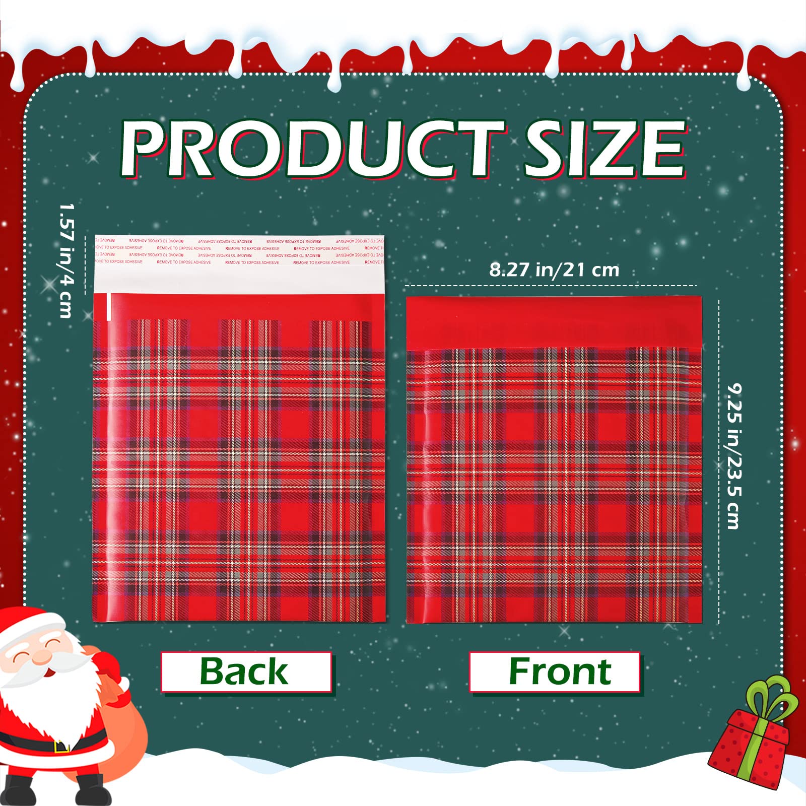 60 sobres de burbujas de Navidad de 8.3 x 9.3 pulgadas, sobres acolchados de Navidad, bolsas de envío autoadhesivas, sobres de correo de vacaciones, impermeables y a prueba de desgarros, bolsas