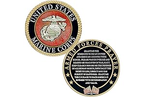 USMC Armed Forces Prayer Coin - Marine Corps Valor Challenge Coin