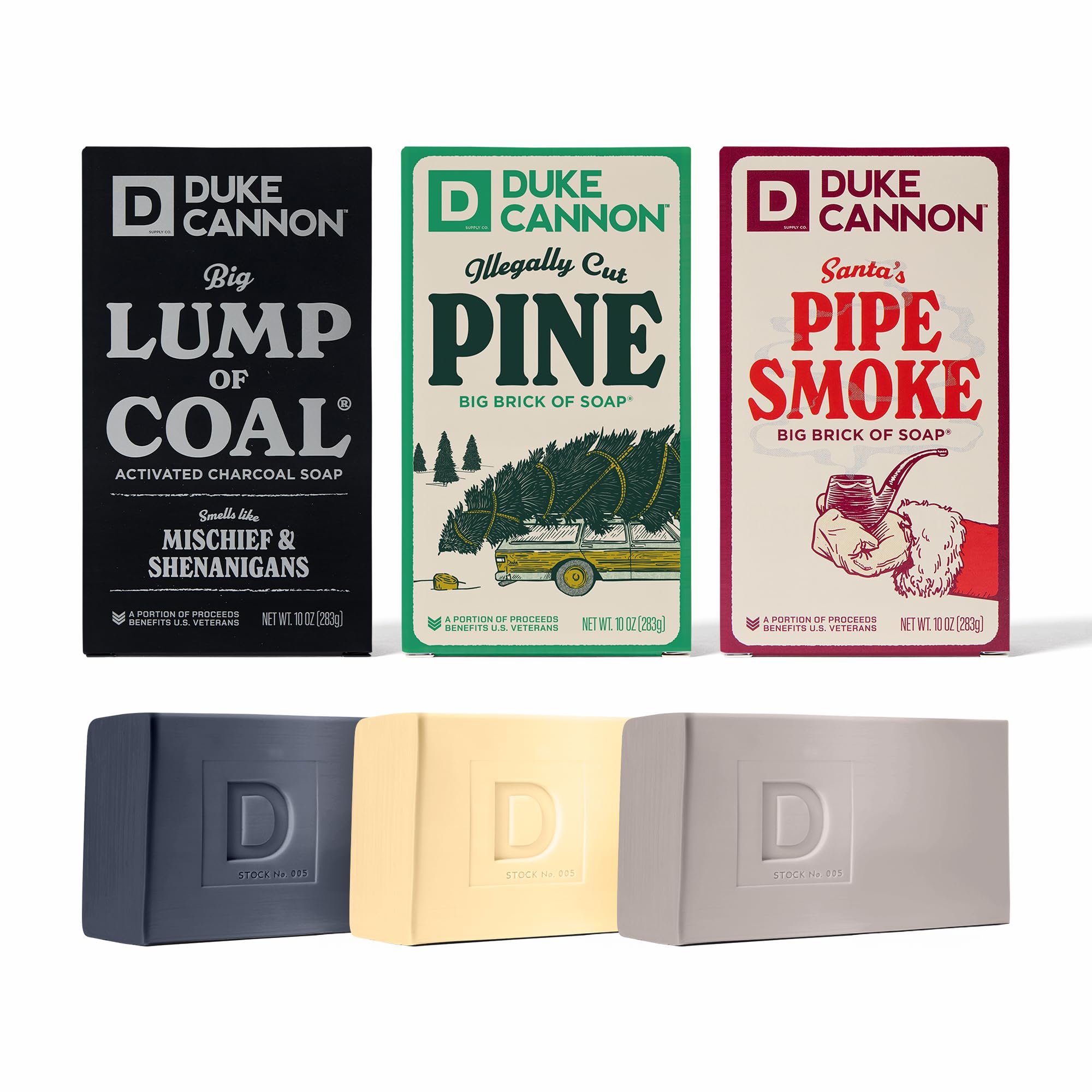 Duke Cannon Supply Co Big Brick of Soap Bar For Men - Lump of Coal Illegally Cut Pine