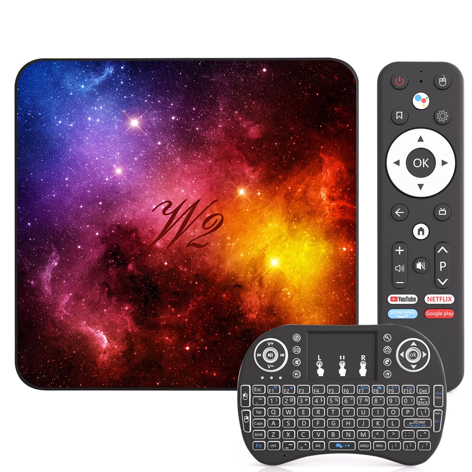 Android TV Box 14, 4GB RAM 64GB ROM Mali-G31, WiFi 6, Bluetooth 5.0, 8K UHD 3D, Puertos USB y HDMI, Android TV Box 14 con Mini Teclado TV Box 64G