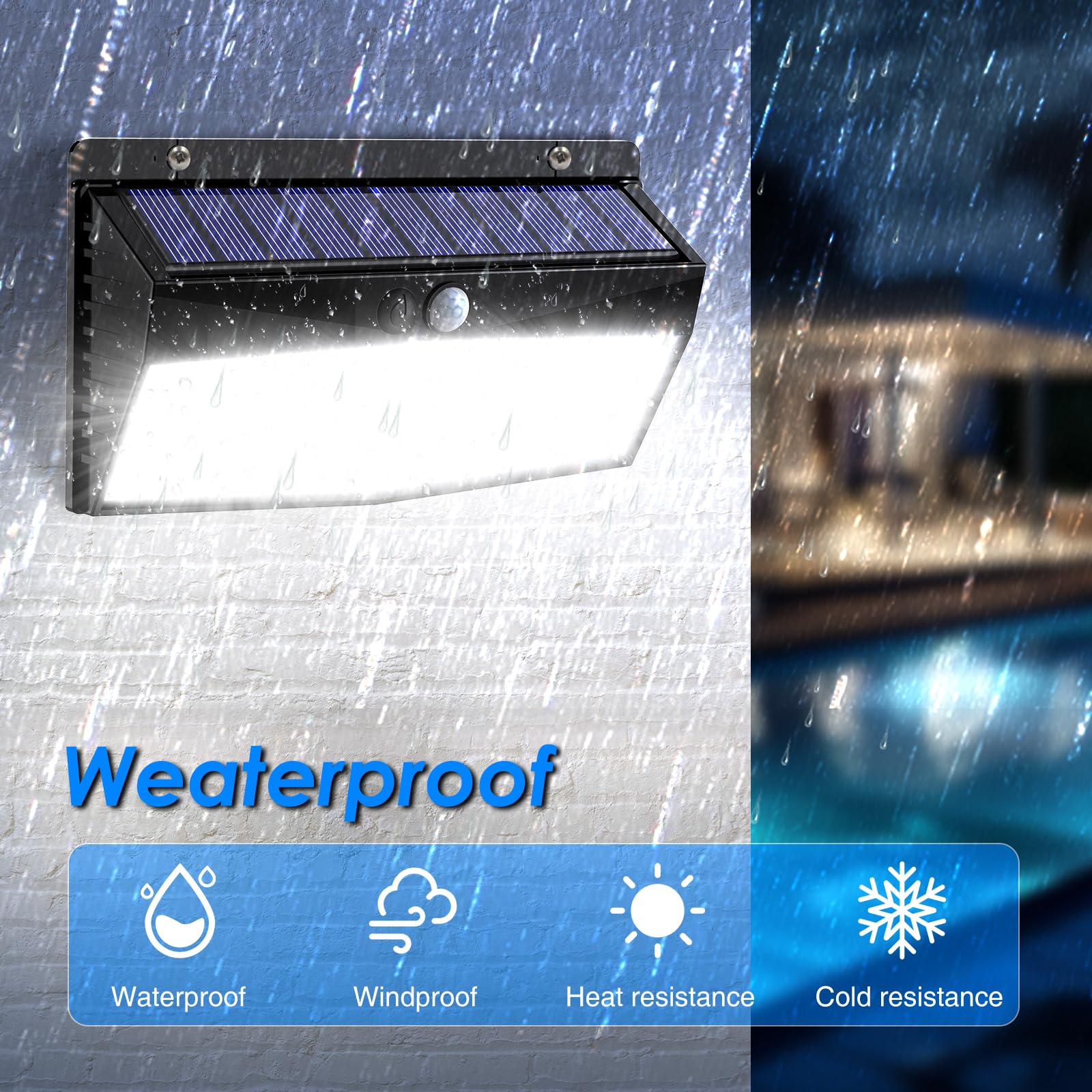 Peasur 368 led-zonnelampen voor buiten, met bewegingsmelder, buitenverlichting op zonne-energie, 3 modi, IP65 waterdicht, wandlamp op zonne-energie voor tuin, garage, dek
