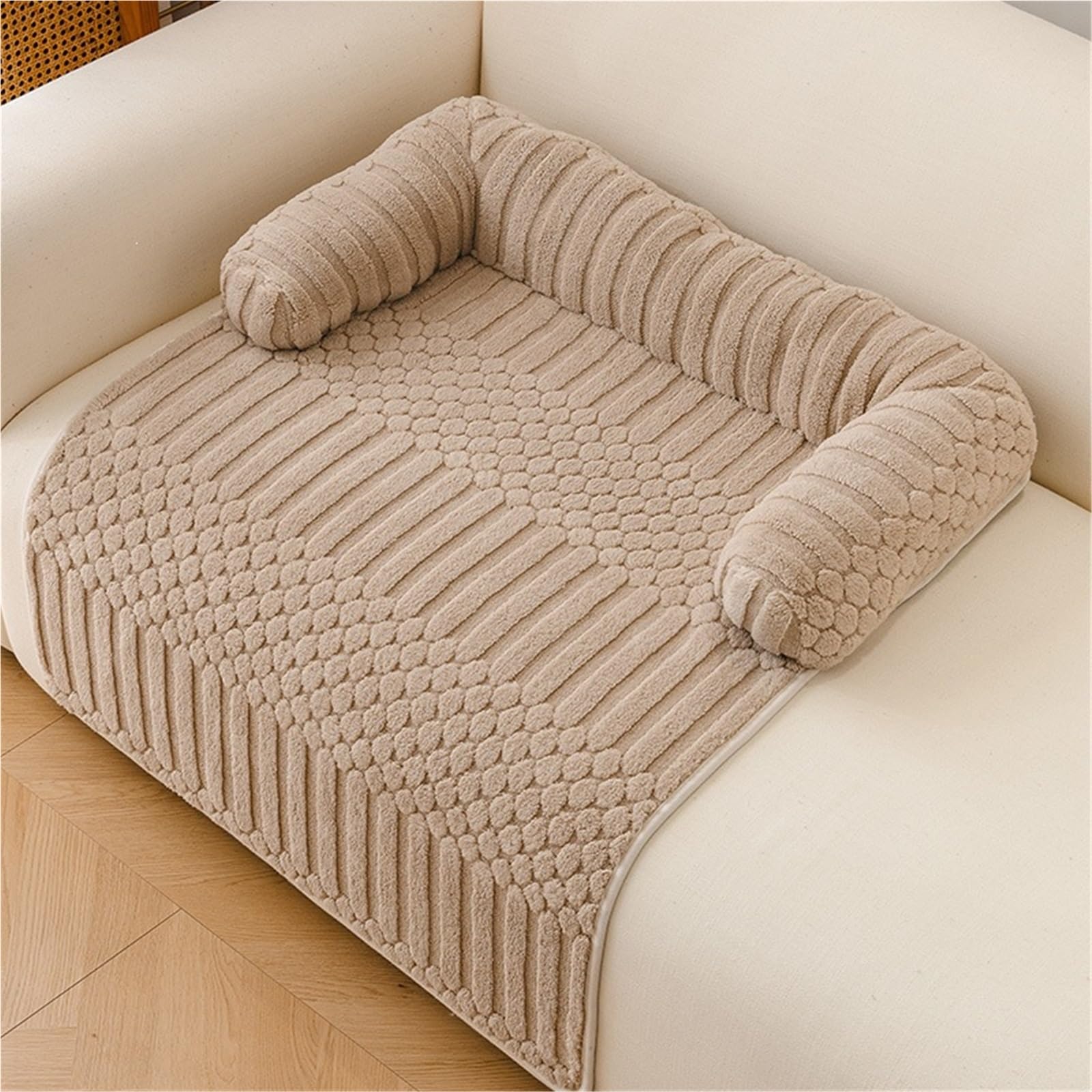 Housse de canapé imperméable et antidérapante en peluche pour chat et chien