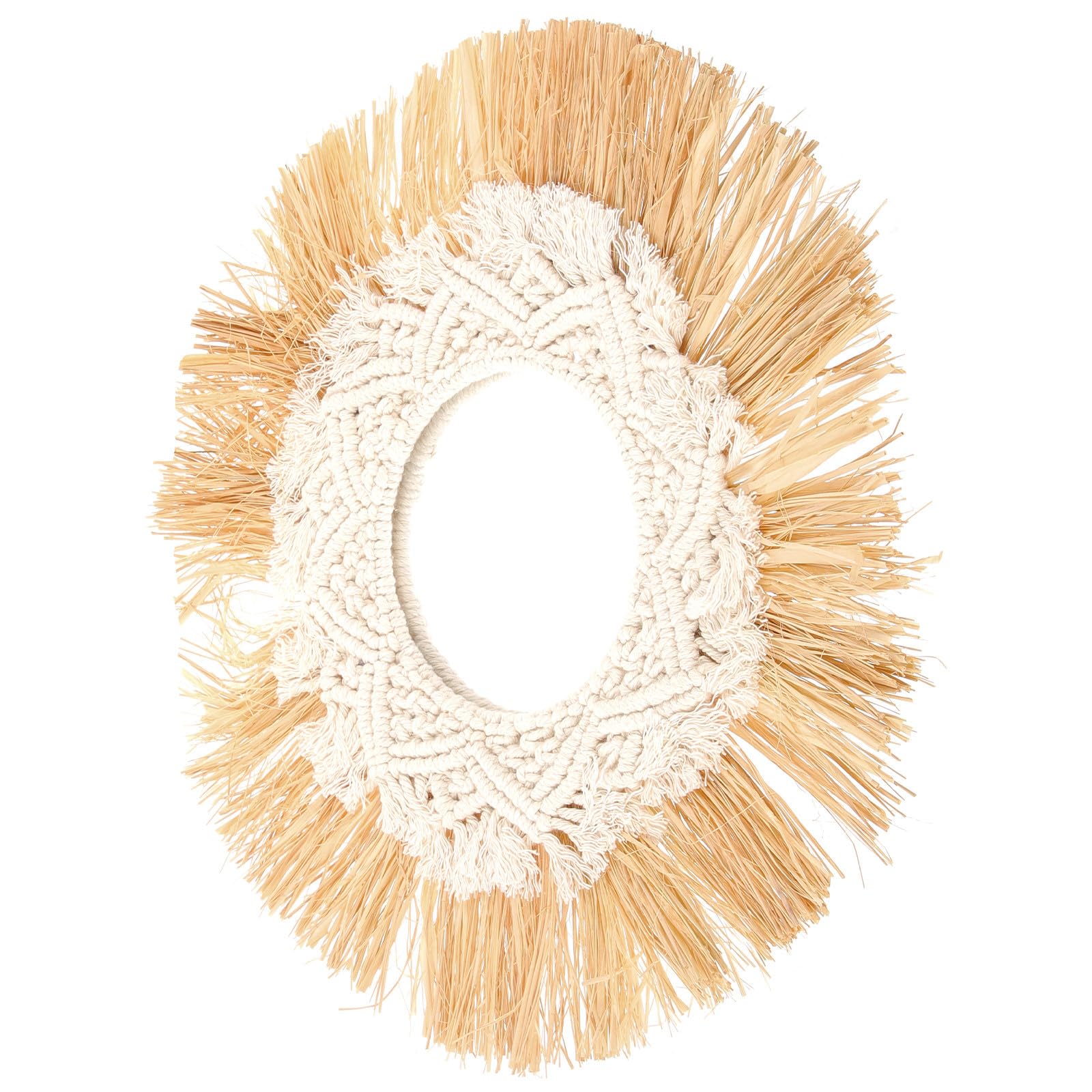 Miroir en corde de coton tressée pour décoration de salle de bain et salon