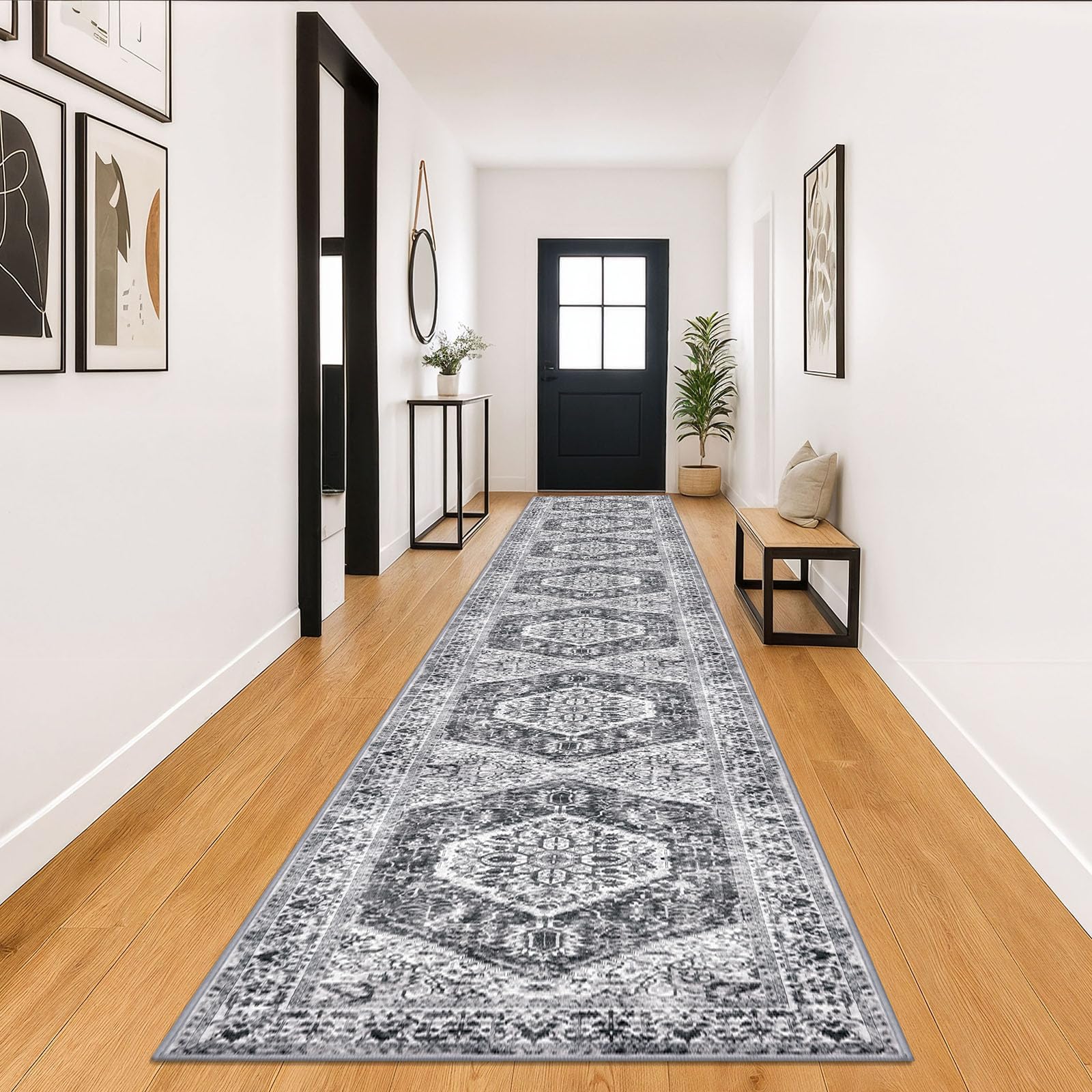 KOZYFLY Runners for Hallways 3x18 Ft Extra Long Washable Kitchen Thin Runner Rug Boho Runner Rug for Entryway