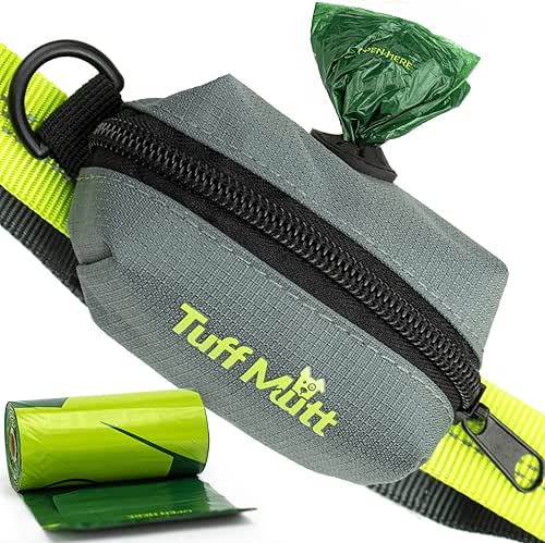 Tuff Mutt Dog Poop Bag Holder for Leash, Lightweight Dispenser