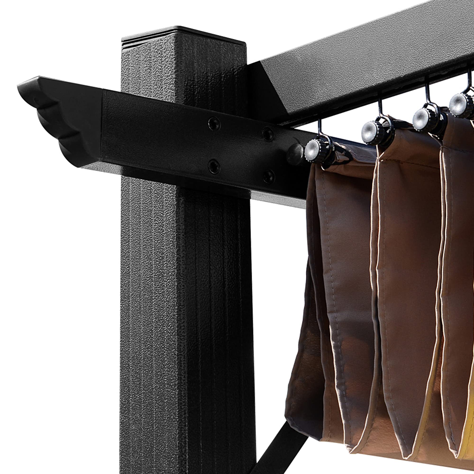 Outsunny Pergola z regulowanym daszkiem materiałowym 3x4 m Szary+Brązowy | Daszek tarasowy, aluminiowa ochrona przeciwsłoneczna, zadaszenie, taras ogród