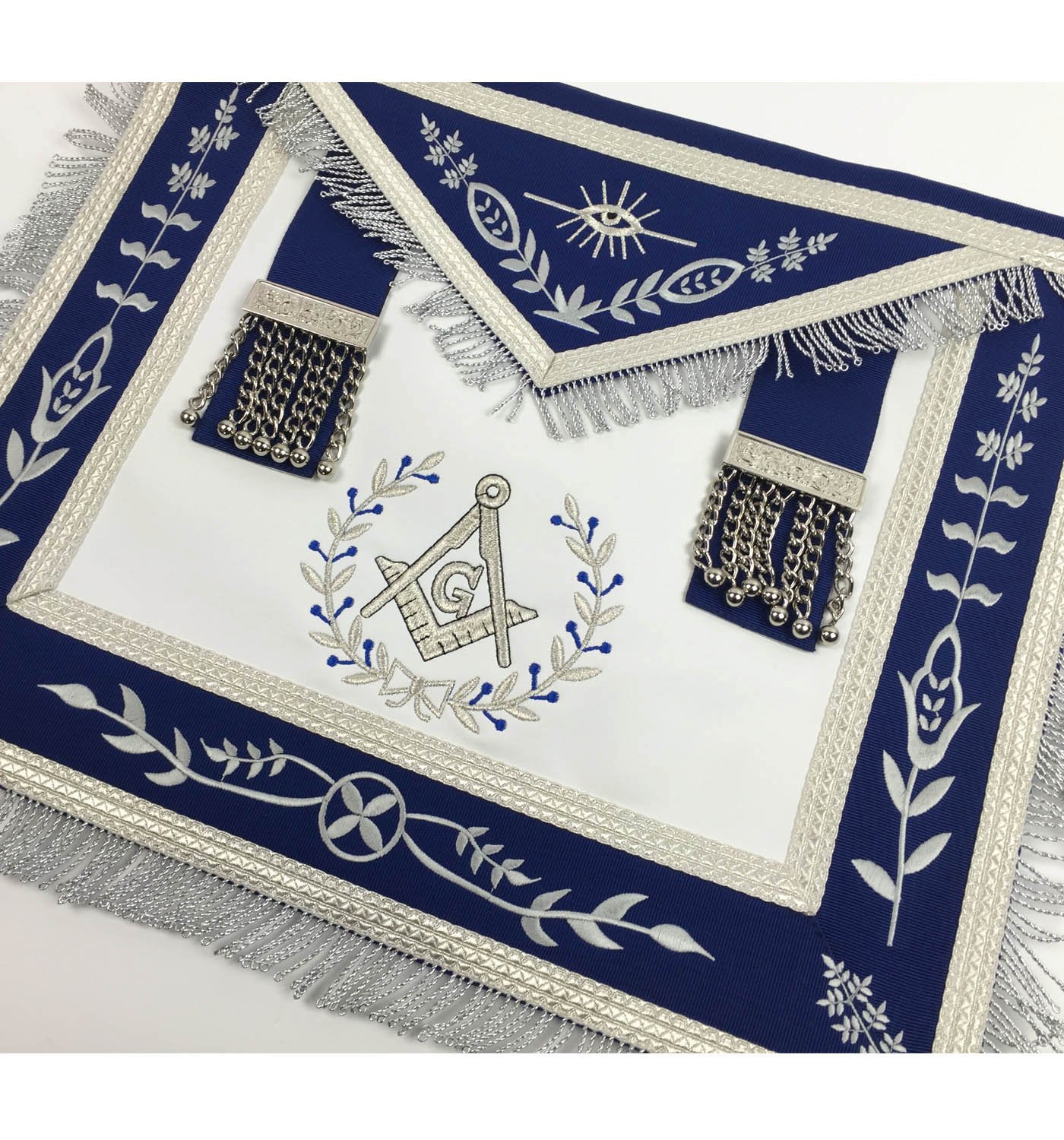 Unique Regalia Masonic Master Mason Apron Silver embroidery for Freemason MA033