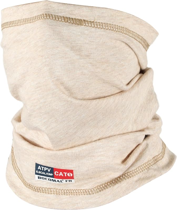 BOCOMAL FR Neck Gaiter Face Mask for Summer 4oz EX Soft Lightweight CAT1 | Flame Resistant Welding Hood,100% Cotton heather jersey,Strecthable Rib-Knit front,One Size Fits all