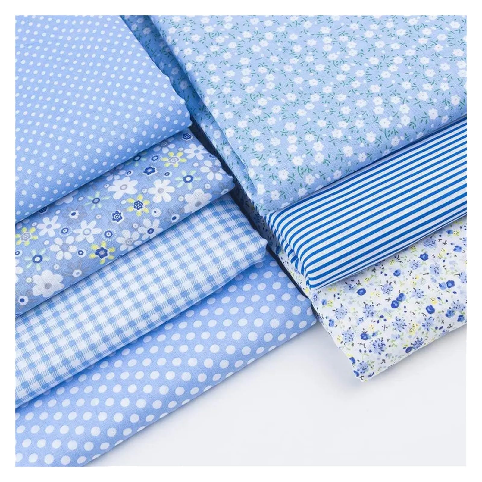 Patchwork Stoffe 40 Stück blaue Jelly Rolls aus reiner Baumwolle mit gesteppter Kissenschleife und vorgeschnittenen gesteppten Stoffstreifen