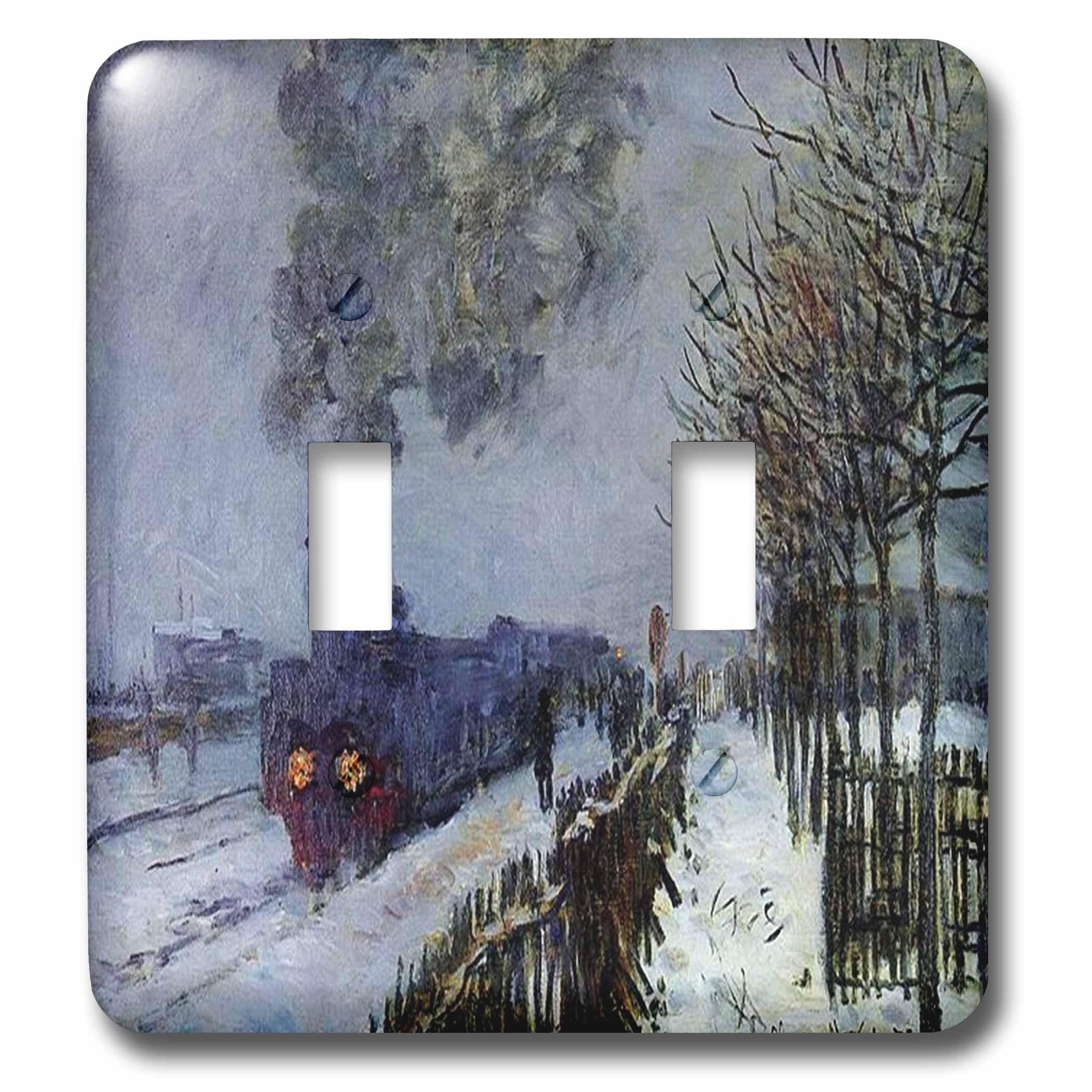 Train dans la neige interrupteur double Monet pour salon et chambre cosy