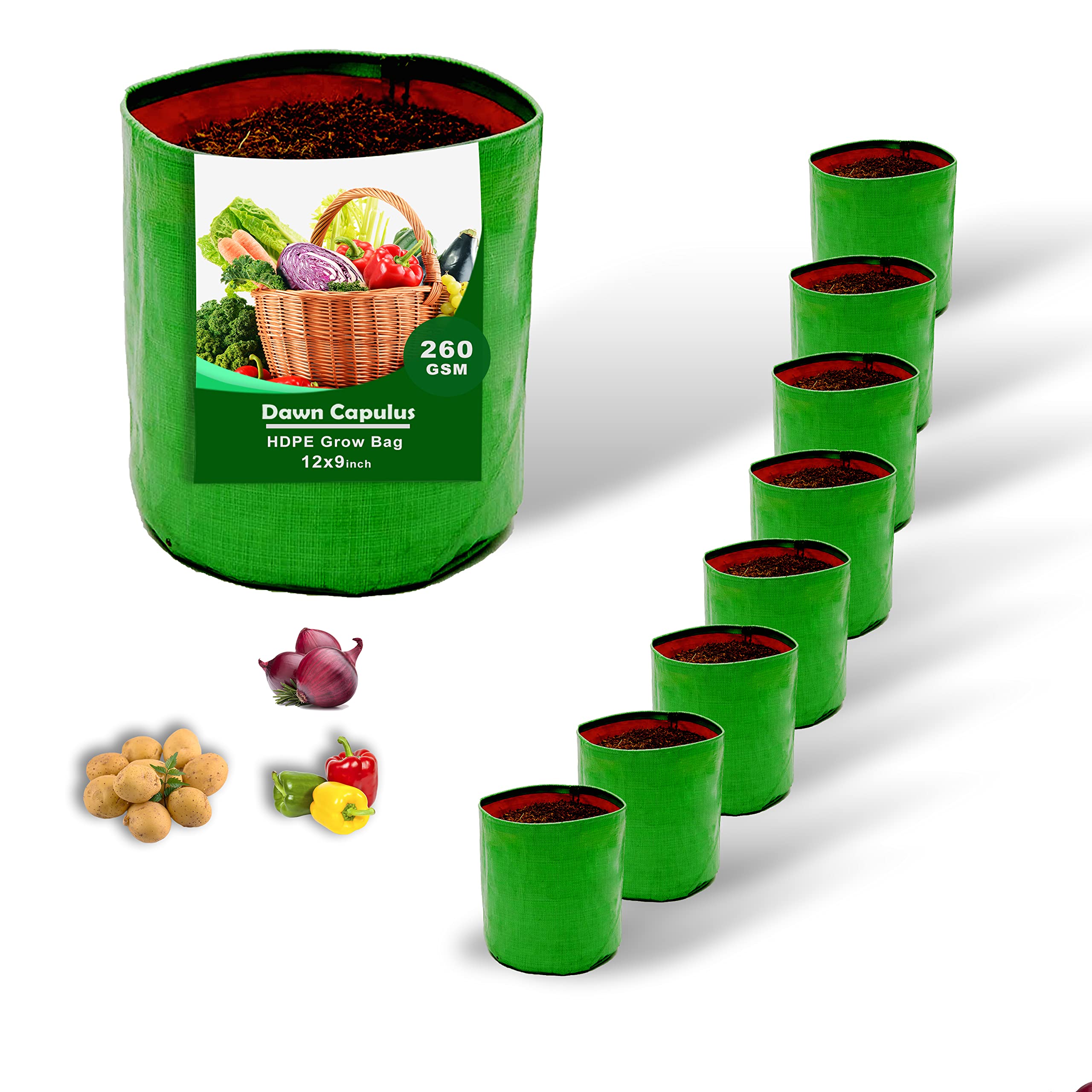 Dawn Capulus DAWNCAPULUS Gardening Bags for Terrace Gardening polybag for Plants Gardening (12x9 inch)(Pack of 8) Grow Bag for Plants Bags for Plants Gardening 260GSM Strong (12X9-PACK 8) (B0BFNHXRYY) Amazon Price History, Amazon Price Tracker