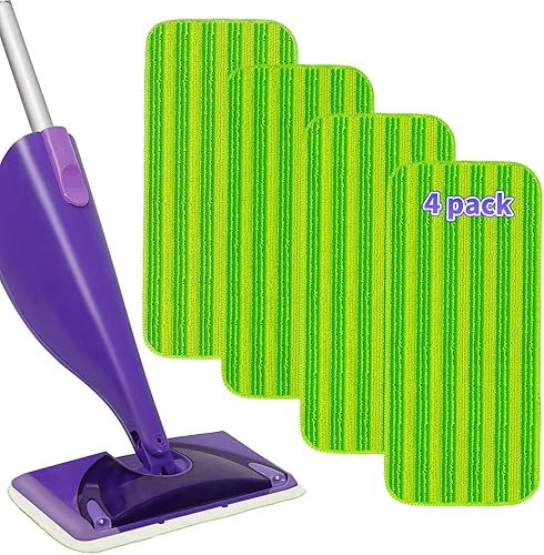Hakhsd - Paquete de 4 almohadillas reutilizables para trapeador compatibles con trapeadores Swiffer Wet Jet, paños de repuesto para trapeadores