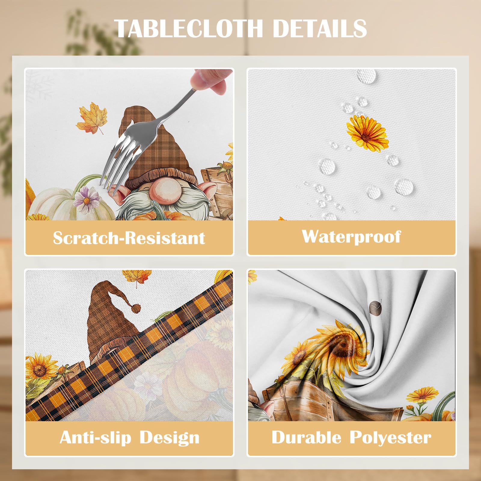 Arquiel Nappe de Table Fleurs Rectangulaire, Nappes Feuille Nappe Antitache Imperméable Et Lavable pour La Cuisine Manger de Fête Décoration Et Salon (Feuille d'érable Oiseau, 152×304cm