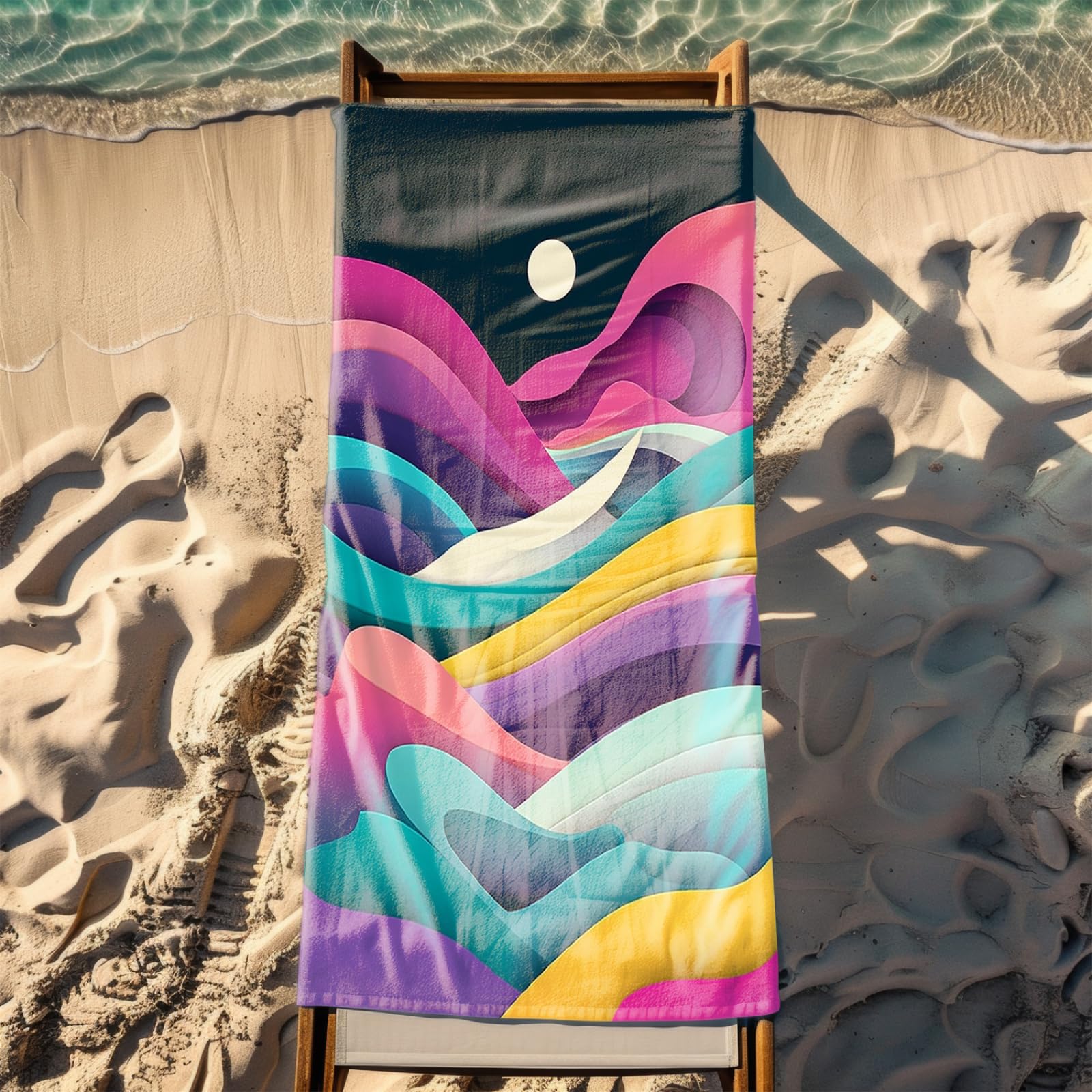Telo Mare Microfibra 210x230 Verde Rosso Astratto Telo Spiaggia Grande Antisabbia,XXL Asciugamano Mare, Asciugatura Rapida, Stuoia Spiaggia Leggero E Portatile