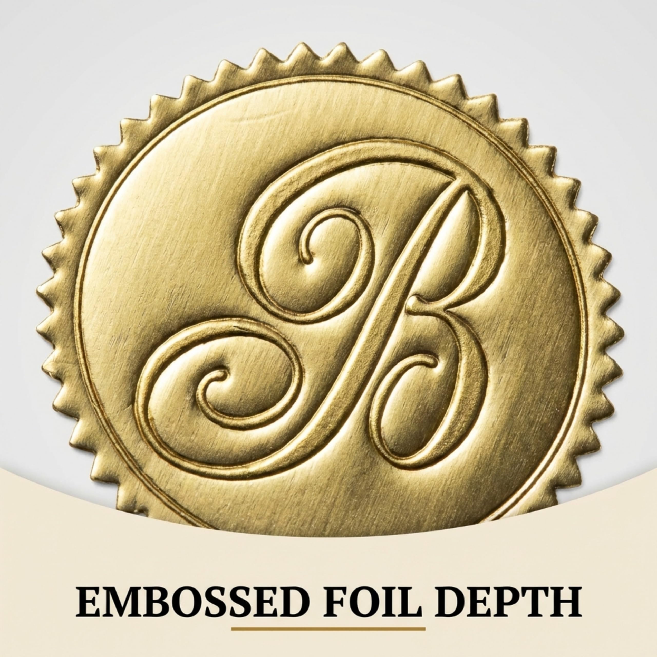 PaperDirect Gold Foil Letter B Monogram Sellos Accesorios sobre - Juego de 102