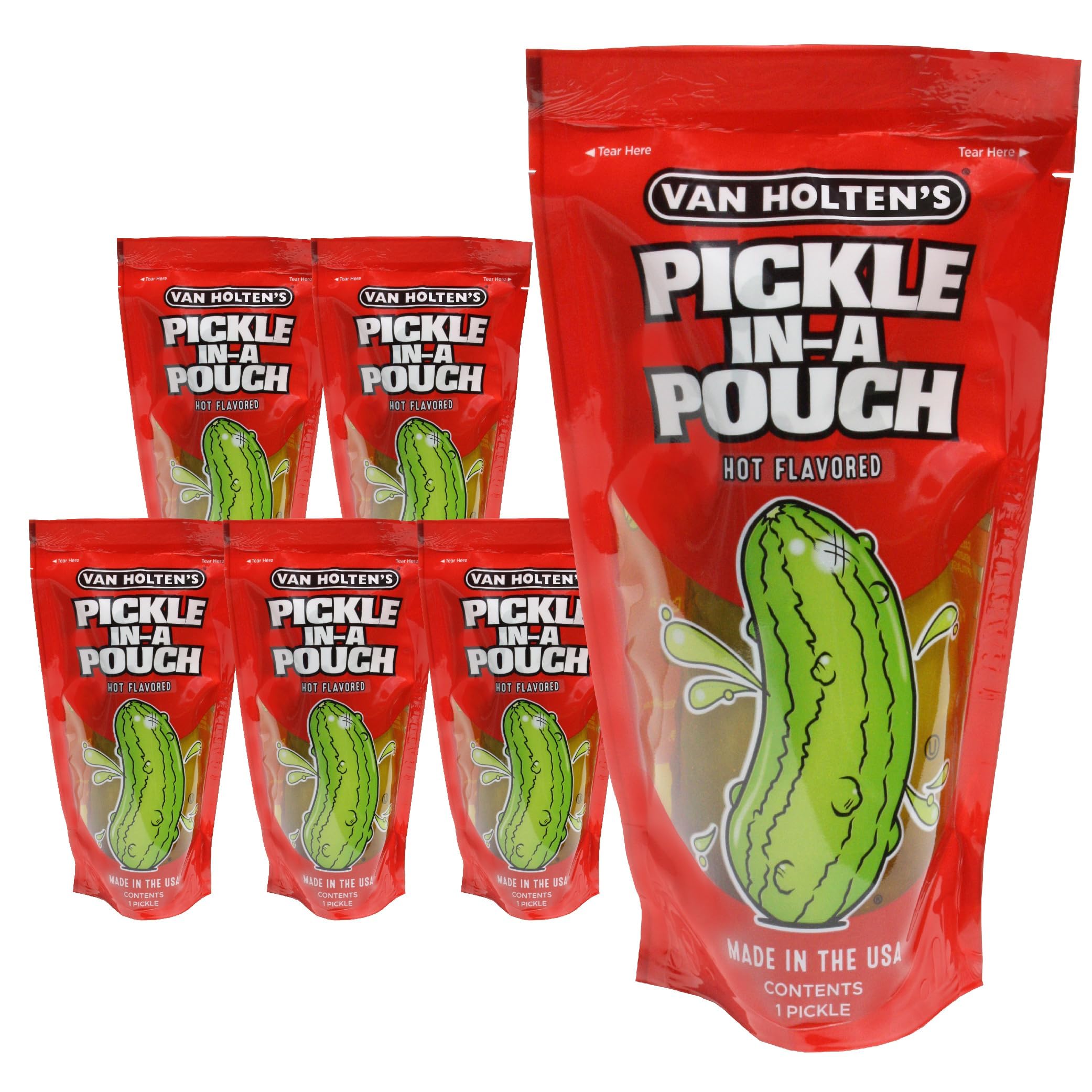 Van Holten's Pickles - Jumbo Hot Pickle-In-A-Pouch - 6 Pack